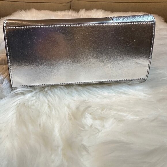 NWT Michael MICHAEL KORS- Avril Small Metallic Studded Patchwork Satchel - Picture 9 of 10